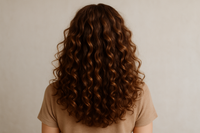 cheveux bouclées de dos chatains