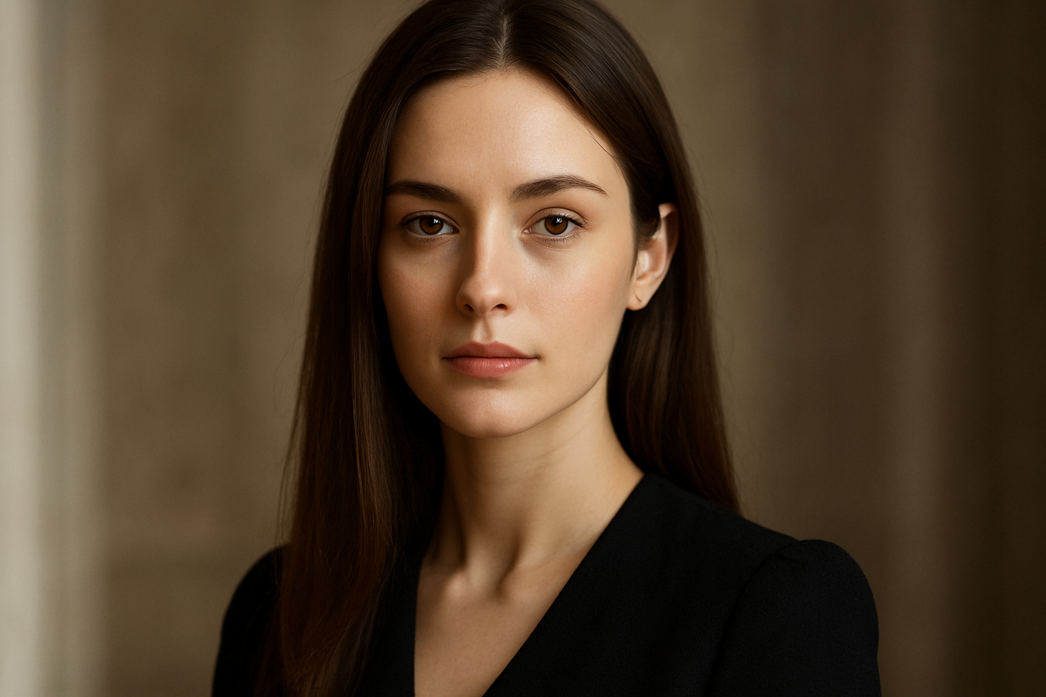 femme au cheveux long lisse chatains